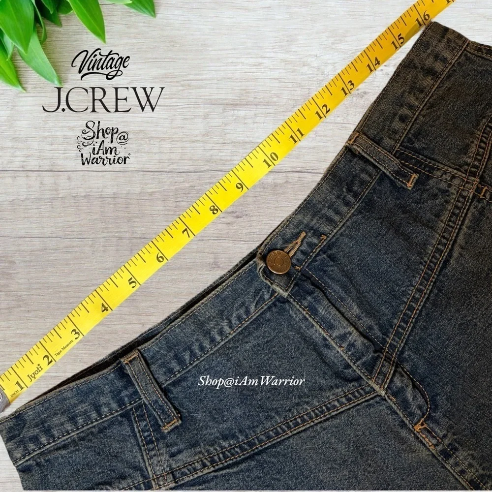 J.Crew RARE Vintage Broken-in indigo Denim A-Line Midi skirt *shop@iamwarrior